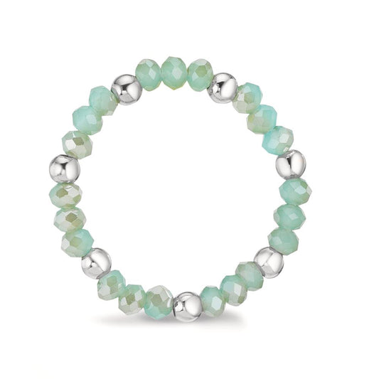 Ringe Rustfrit stål Krystal turkis , 3 mm