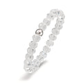 Ringe Rustfrit stål Krystal hvid , 3 mm