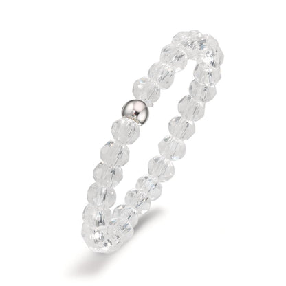 Ringe Rustfrit stål Krystal hvid , 3 mm