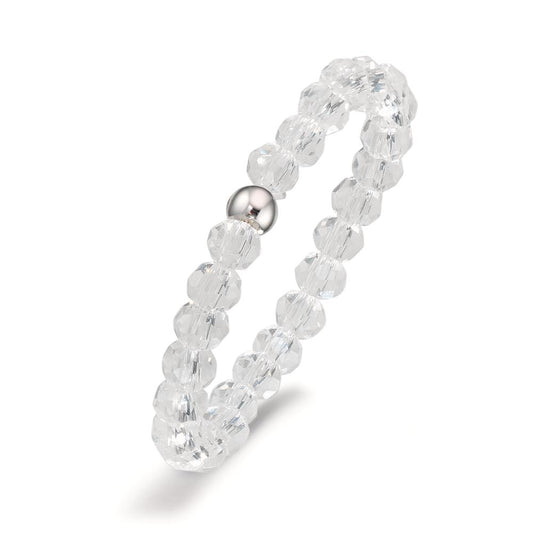 Ringe Rustfrit stål Krystal hvid , 3 mm