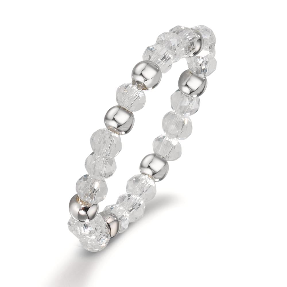 Ringe Rustfrit stål Krystal hvid , 3 mm