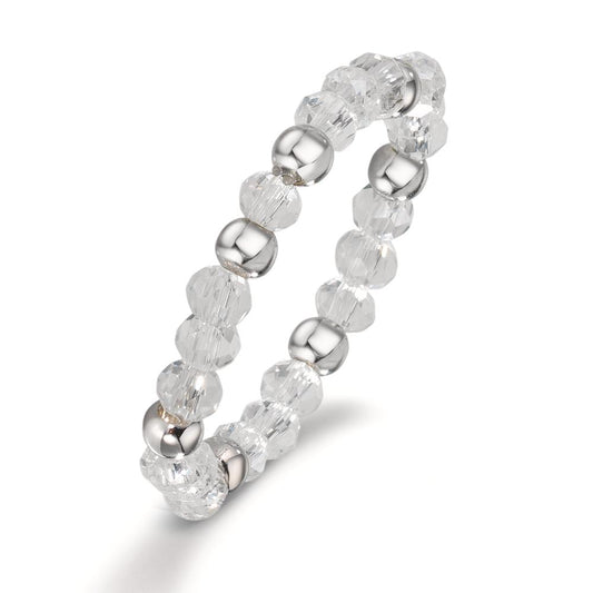 Ringe Rustfrit stål Krystal hvid , 3 mm