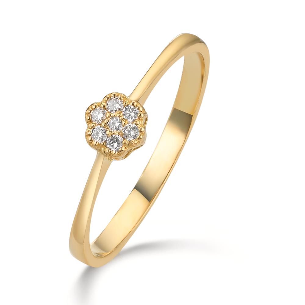 Ringe 750/18K guld Diamant 0.06 ct, 7 Sten , w-si