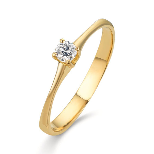 Solitaire ring 750/18K guld Diamant 0.09 ct, w-si