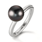 Ringe Sølv rhodineret Tahitisk perle 8-9 mm