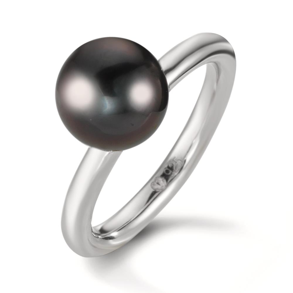 Ringe Sølv rhodineret Tahitisk perle 8-9 mm