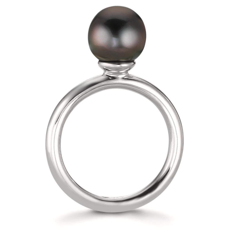 Ringe Sølv rhodineret Tahitisk perle 8-9 mm