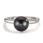 Ringe Sølv rhodineret Tahitisk perle 8-9 mm