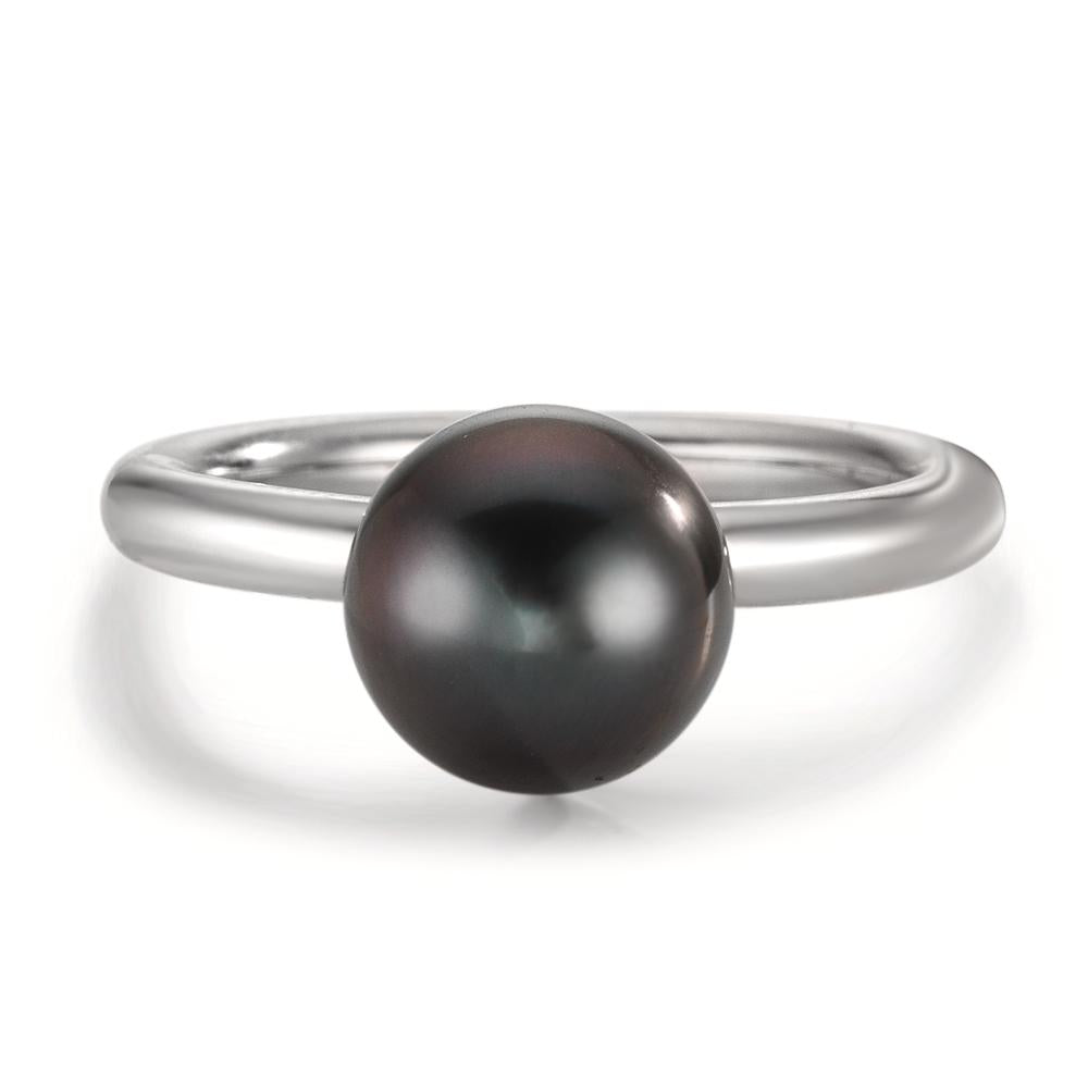Ringe Sølv rhodineret Tahitisk perle 8-9 mm