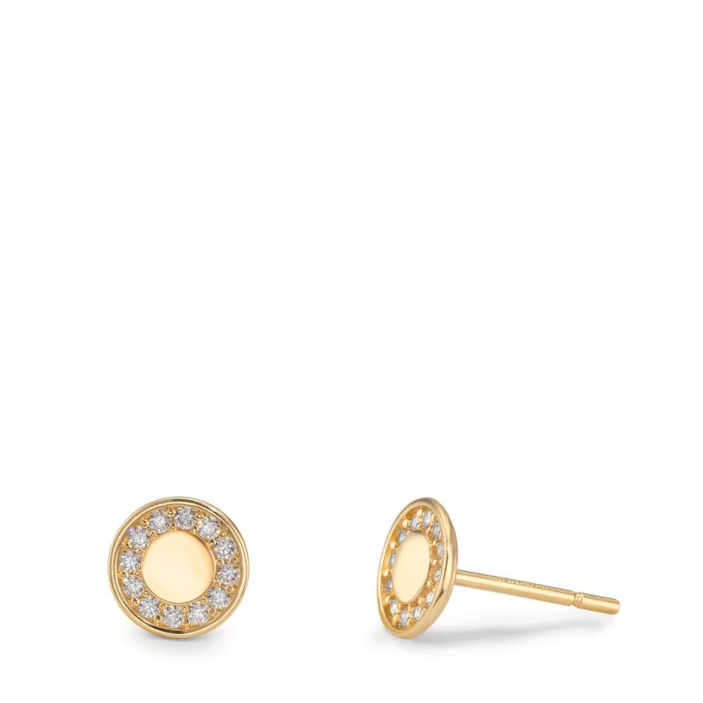 Ørestikker 375/9K guld Zirconia Ø6 mm
