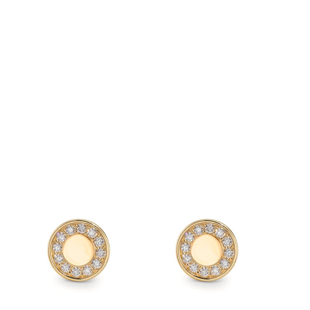 Ørestikker 375/9K guld Zirconia Ø6 mm
