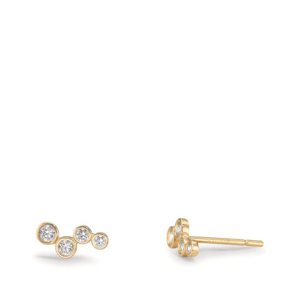 Ørestikker 375/9K guld Zirconia 8 Sten