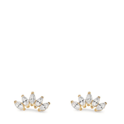 Ørestikker 375/9K guld Zirconia 10 Sten