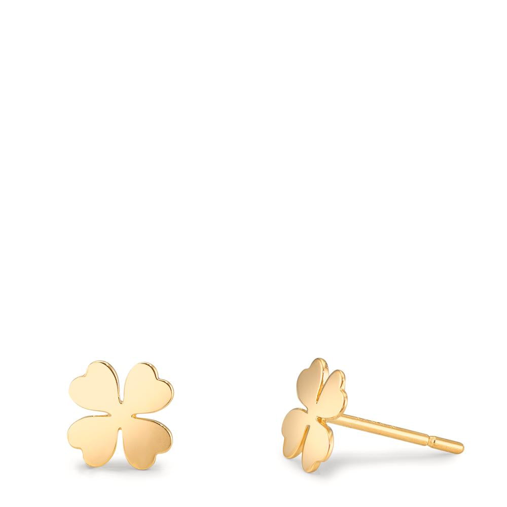 Ørestikker 375/9K guld Shamrock Ø6 mm