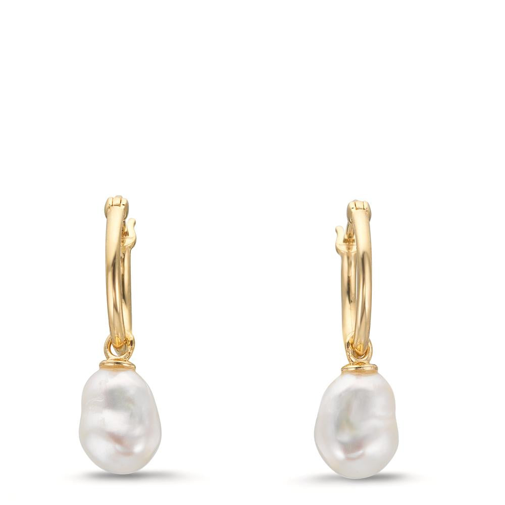 Kreoler 375/9K guld Ferskvands kulturperle, 2 Perler, 6 mm