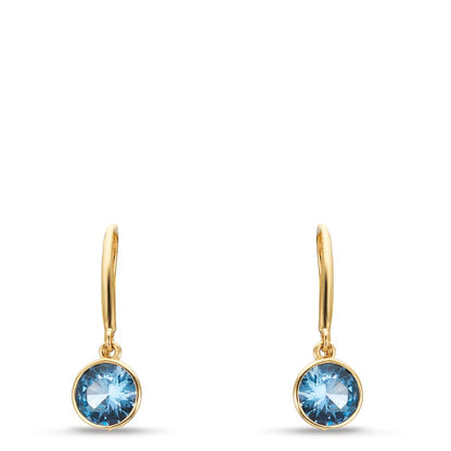 Øreringe 375/9K guld Zirconia lyseblå, 2 Sten