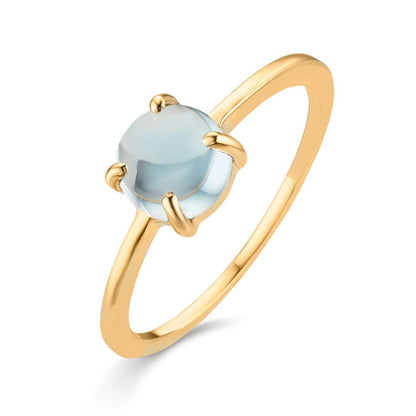 Ringe 375/9K guld Topas lyseblå, 5.5 mm