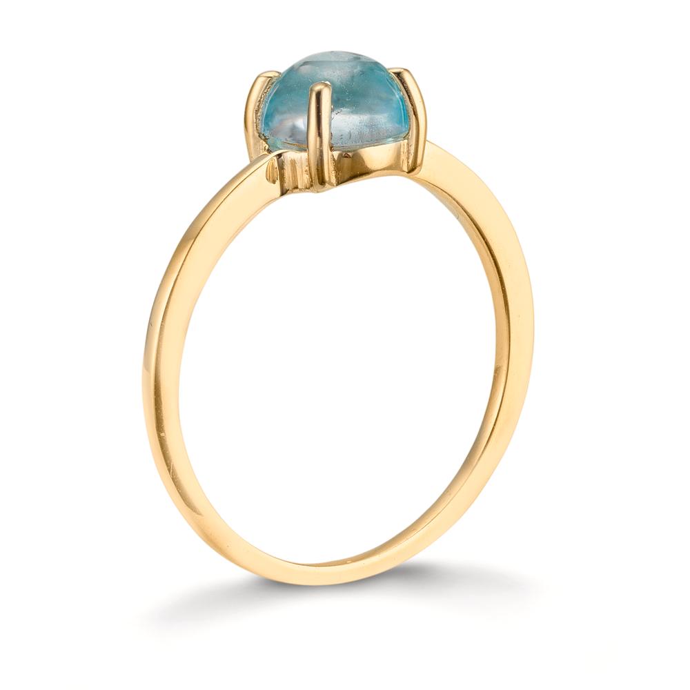 Ringe 375/9K guld Topas lyseblå, 5.5 mm