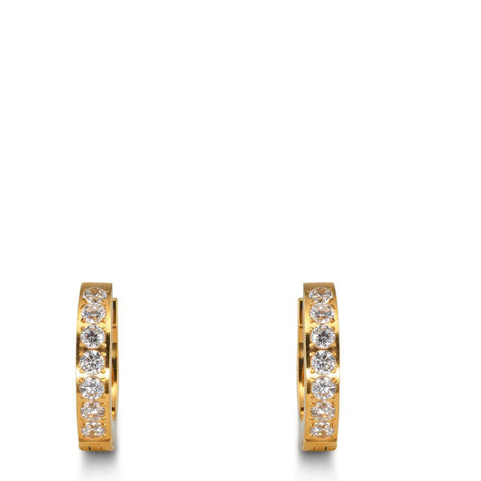 Click kreoler Rustfrit stål Zirconia hvid , 14 Sten gul IP belagt