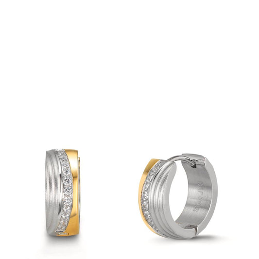 Click kreoler Rustfrit stål Zirconia hvid , 24 Sten tofarvet IP belagt