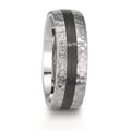 Partnerringe Rustfrit stål, Kulstof Zirconia hvid , 6 Sten