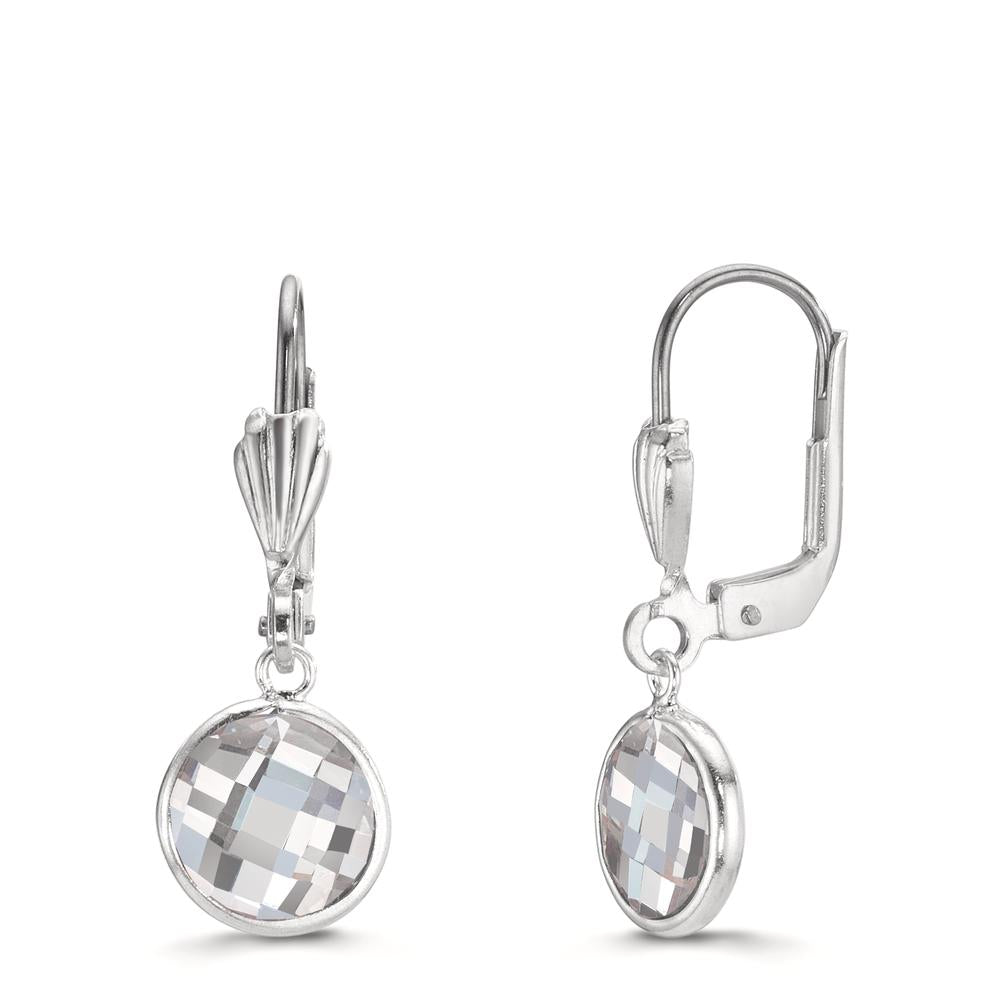 Øreringe Anti-allergisk Zirconia hvid , 2 Sten , 8 mm