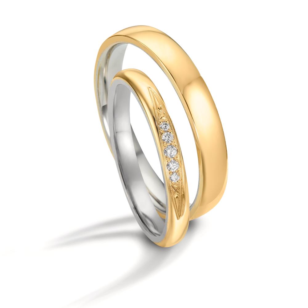 Partnerringe 750/18K guld, 950 platin