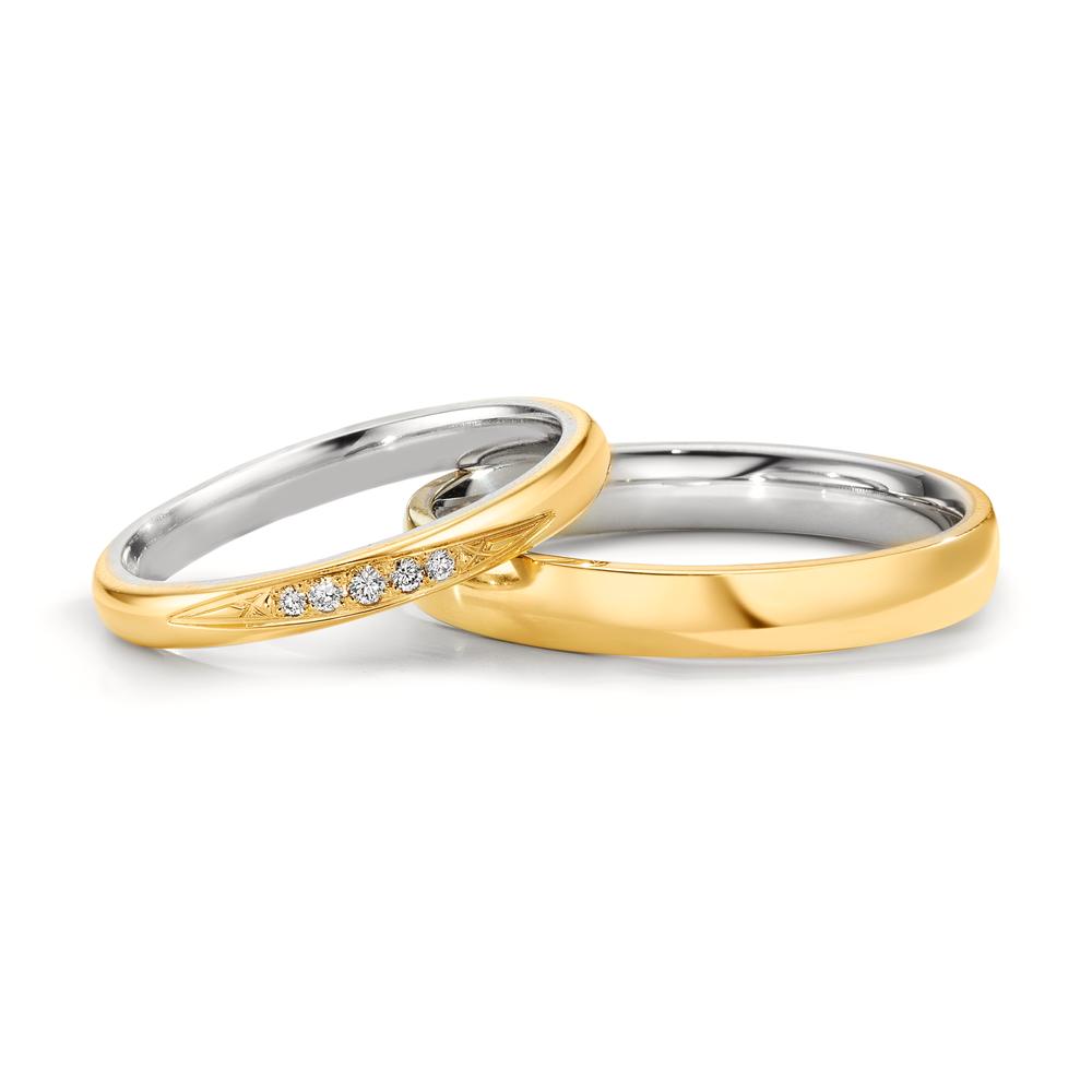 Partnerringe 750/18K guld, 950 platin
