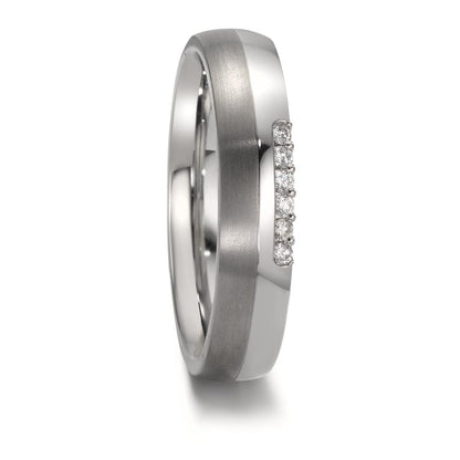 Partnerringe Rustfrit stål, Titanium Diamant 0.09 ct, 6 Sten , w-si
