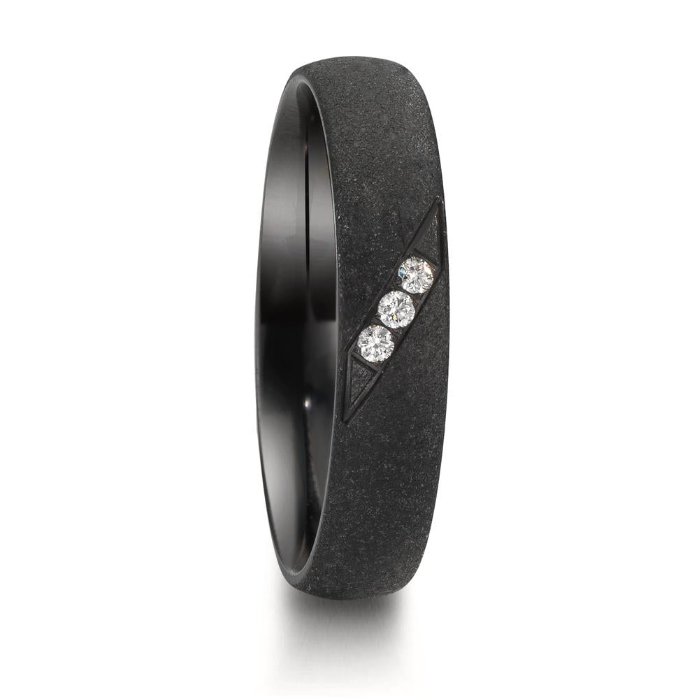 Partnerringe Zirkonium Diamant 0.045 ct, 3 Sten , w-si