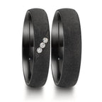 Partnerringe Zirkonium Diamant 0.045 ct, 3 Sten , w-si