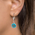 Øreringe Anti-allergisk Zirconia aqua , 2 Sten , 8 mm