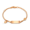 Indgraveret armbånd 750/18K rødguld Hjerte 12-14 cm