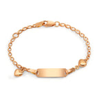 Indgraveret armbånd 750/18K rødguld Hjerte 12-14 cm