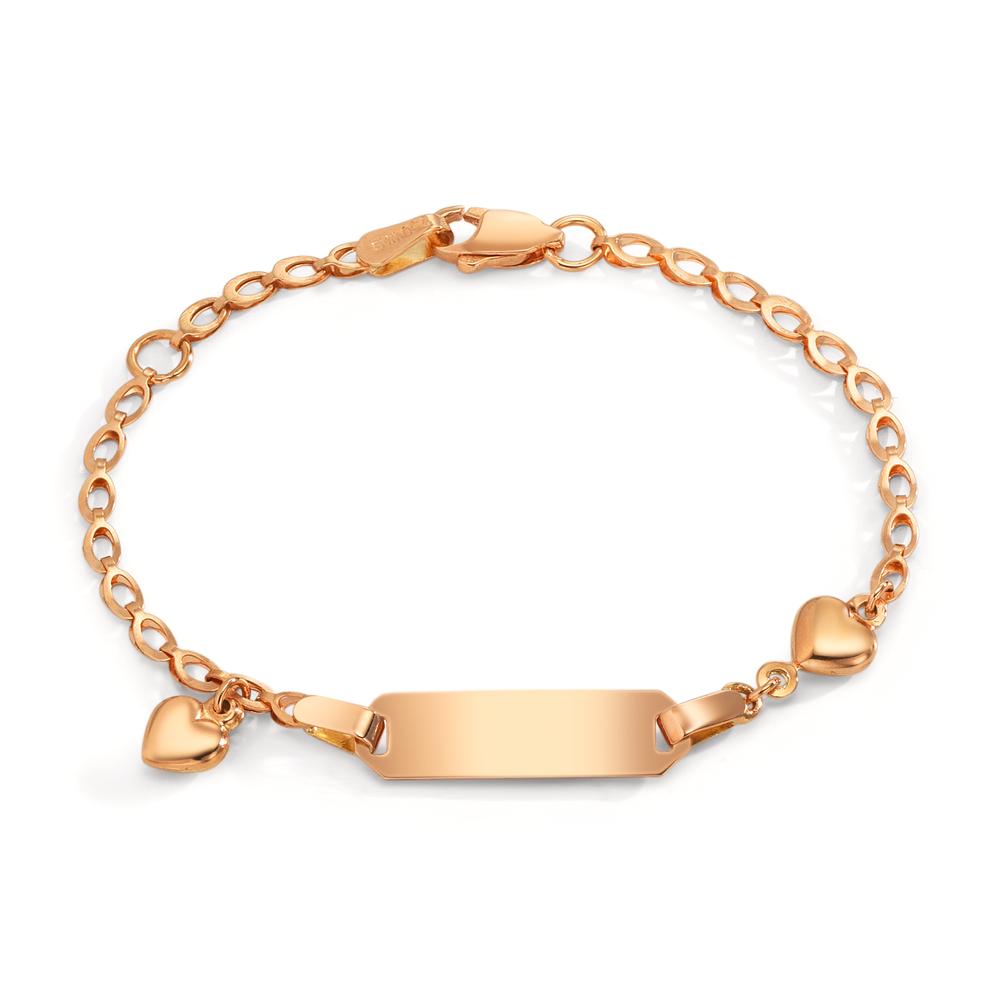 Indgraveret armbånd 750/18K rødguld Hjerte 12-14 cm