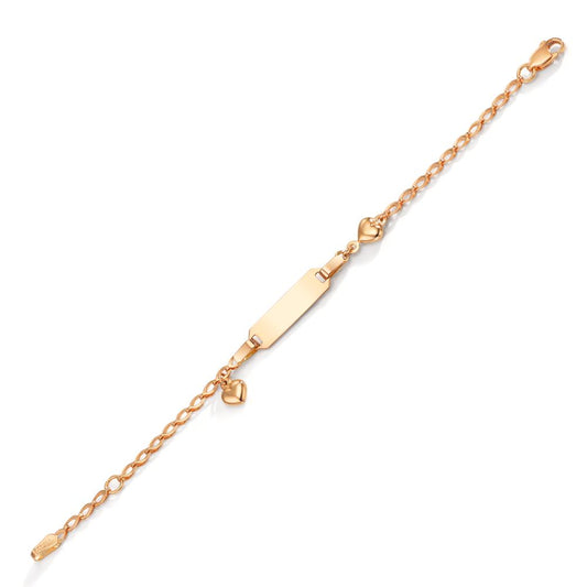 Indgraveret armbånd 750/18K rødguld Hjerte 12-14 cm