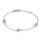Armbånd Sølv Zirconia farverig rhodineret Hjerte 14-16 cm