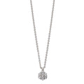 Collier Sølv Zirconia 7 Sten rhodineret Blomst 38 cm