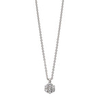 Collier Sølv Zirconia 7 Sten rhodineret Blomst 38 cm