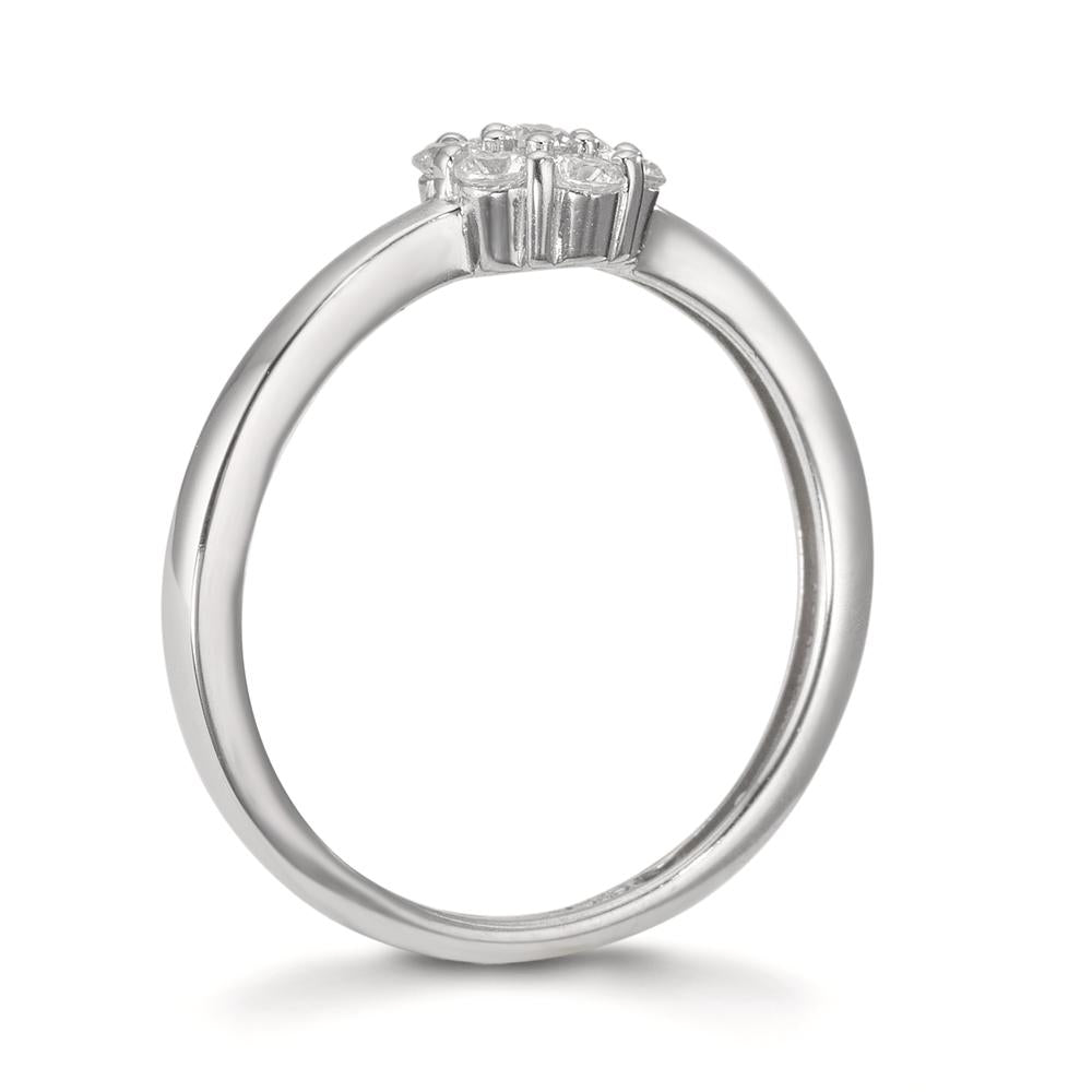 Ringe Sølv Zirconia 7 Sten rhodineret