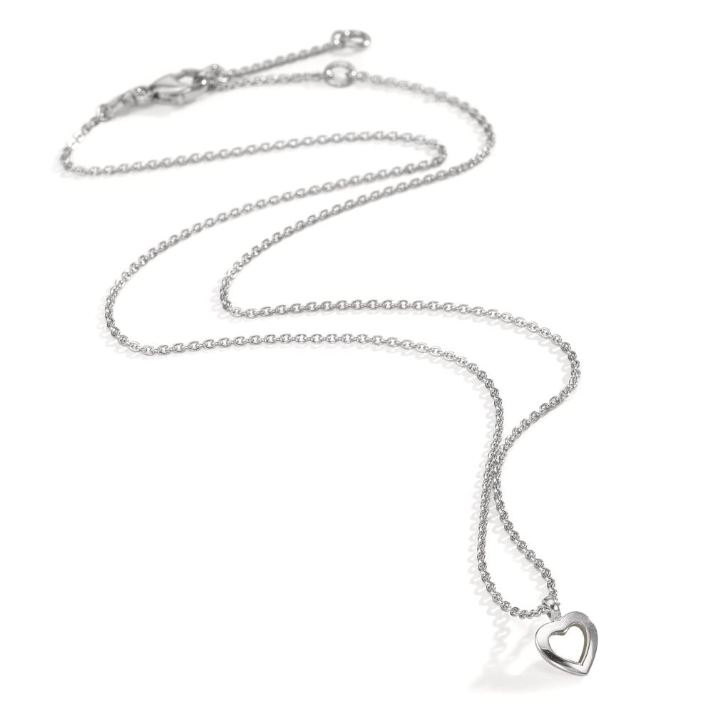Collier Sølv rhodineret Hjerte 38-42 cm