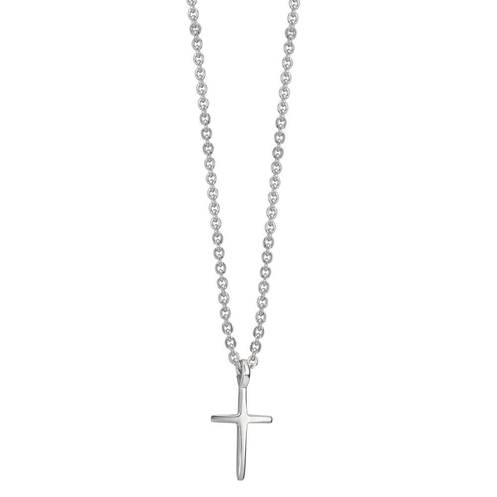 Collier Sølv rhodineret Kryds 38-42 cm
