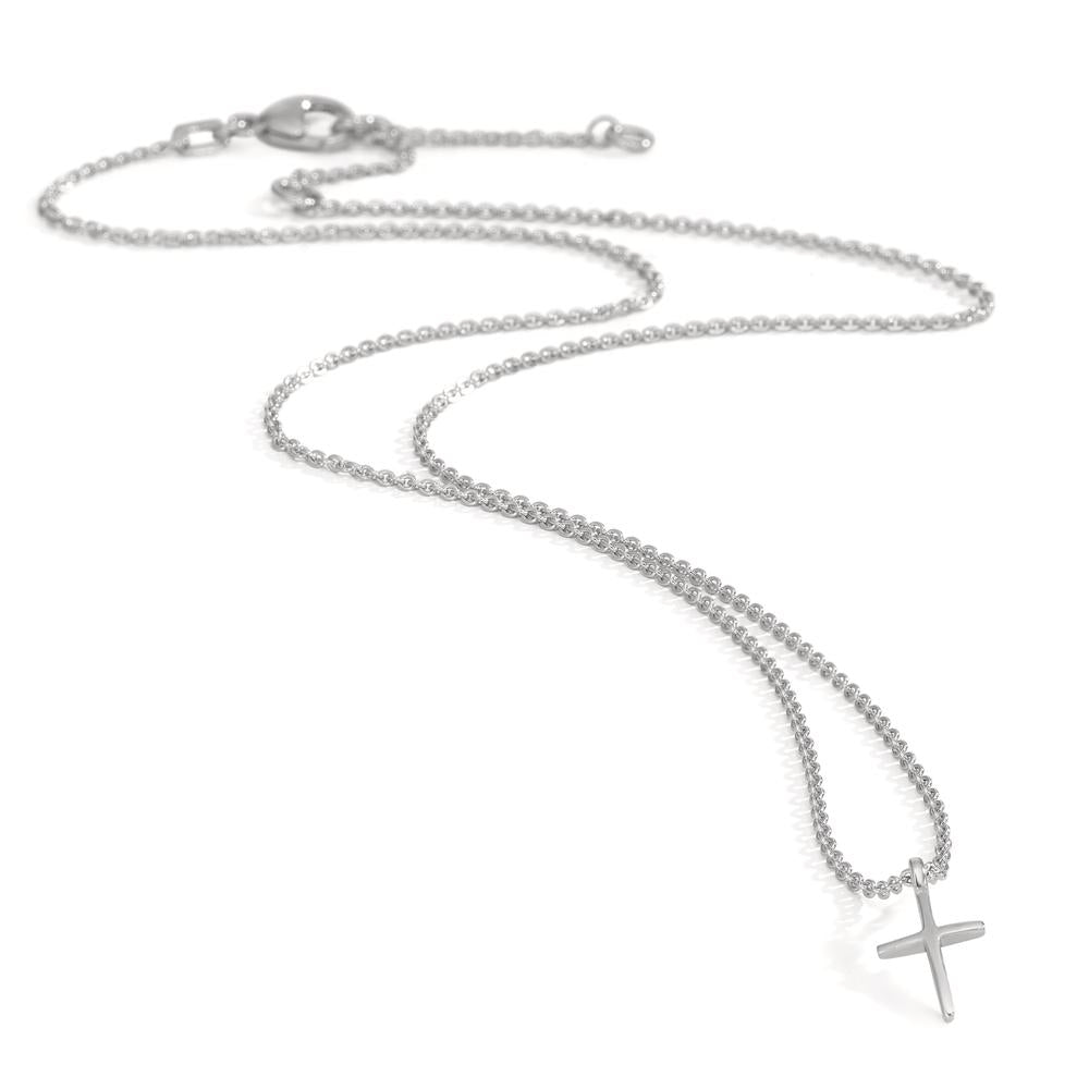 Collier Sølv rhodineret Kryds 38-42 cm