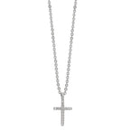 Collier Sølv Zirconia 16 Sten rhodineret Kryds 38-42 cm
