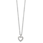 Collier Sølv Zirconia 16 Sten rhodineret Hjerte 38-42 cm