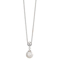 Collier Sølv rhodineret Ferskvands kulturperle 7.5-8 mm 38-42 cm