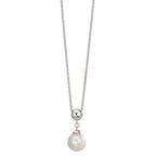 Collier Sølv rhodineret Ferskvands kulturperle 7.5-8 mm 38-42 cm