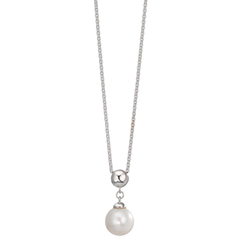 Collier Sølv rhodineret Ferskvands kulturperle 7.5-8 mm 38-42 cm
