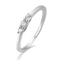 Ringe Sølv Zirconia 3 Sten rhodineret
