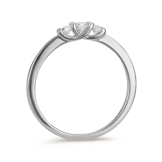 Ringe Sølv Zirconia 3 Sten rhodineret